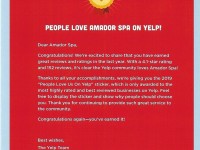 Congratulations from Yelp